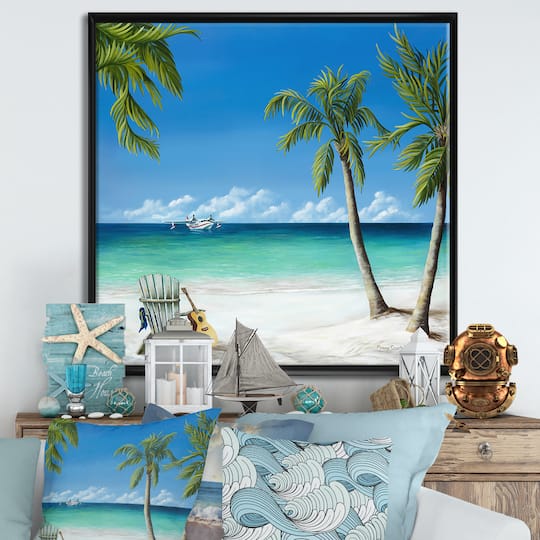 Designart - Bird of Paradise - Nautical & Coastal Framed Canvas Wall Art